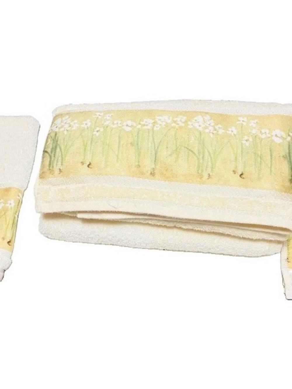 VTG Croscill Floral Cream Orchid Cotton Towel Set 4pc 2 Towels / 2 Hand towels